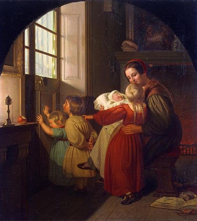 Arquivo: Ferdinand Theodor Hildebrandt - Weihnachtsabend (1840) .jpg